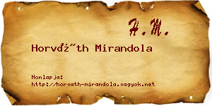 Horváth Mirandola névjegykártya